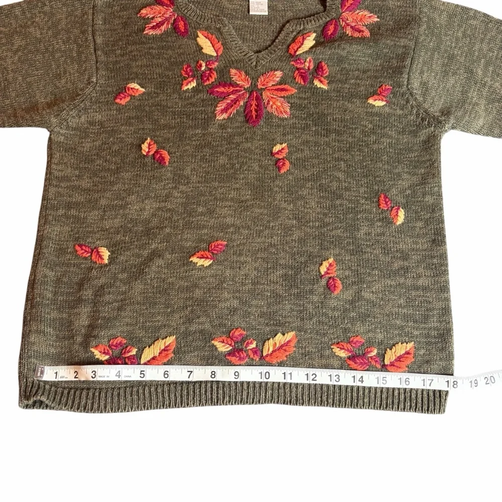 DRESS BARN FALL LEAF SWEATER SIZE LARGE - Picture 5 of 8